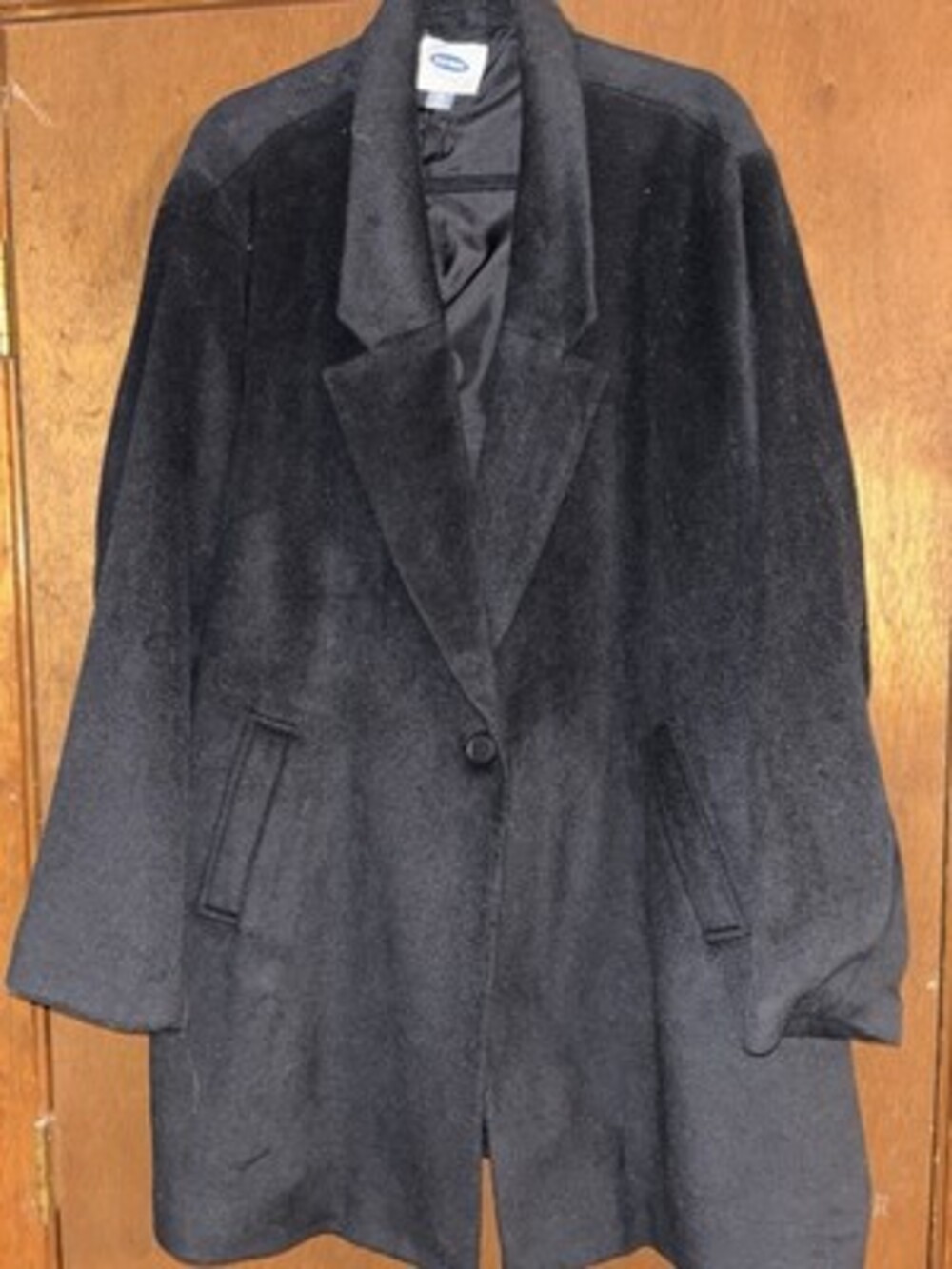 Old Navy NWT Black Mid Length Wool Blend A-Line Coat Size xxl